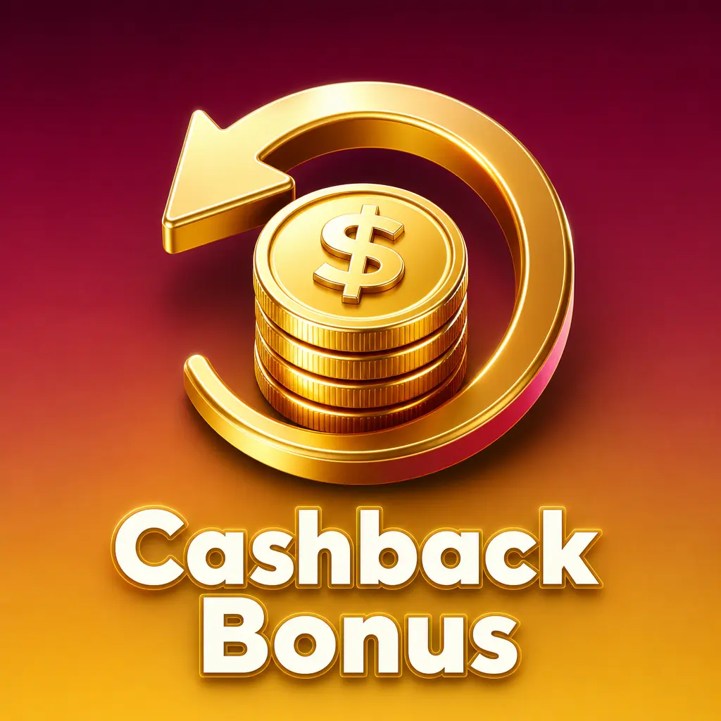 Cashback bonus credit on a live casino game screen