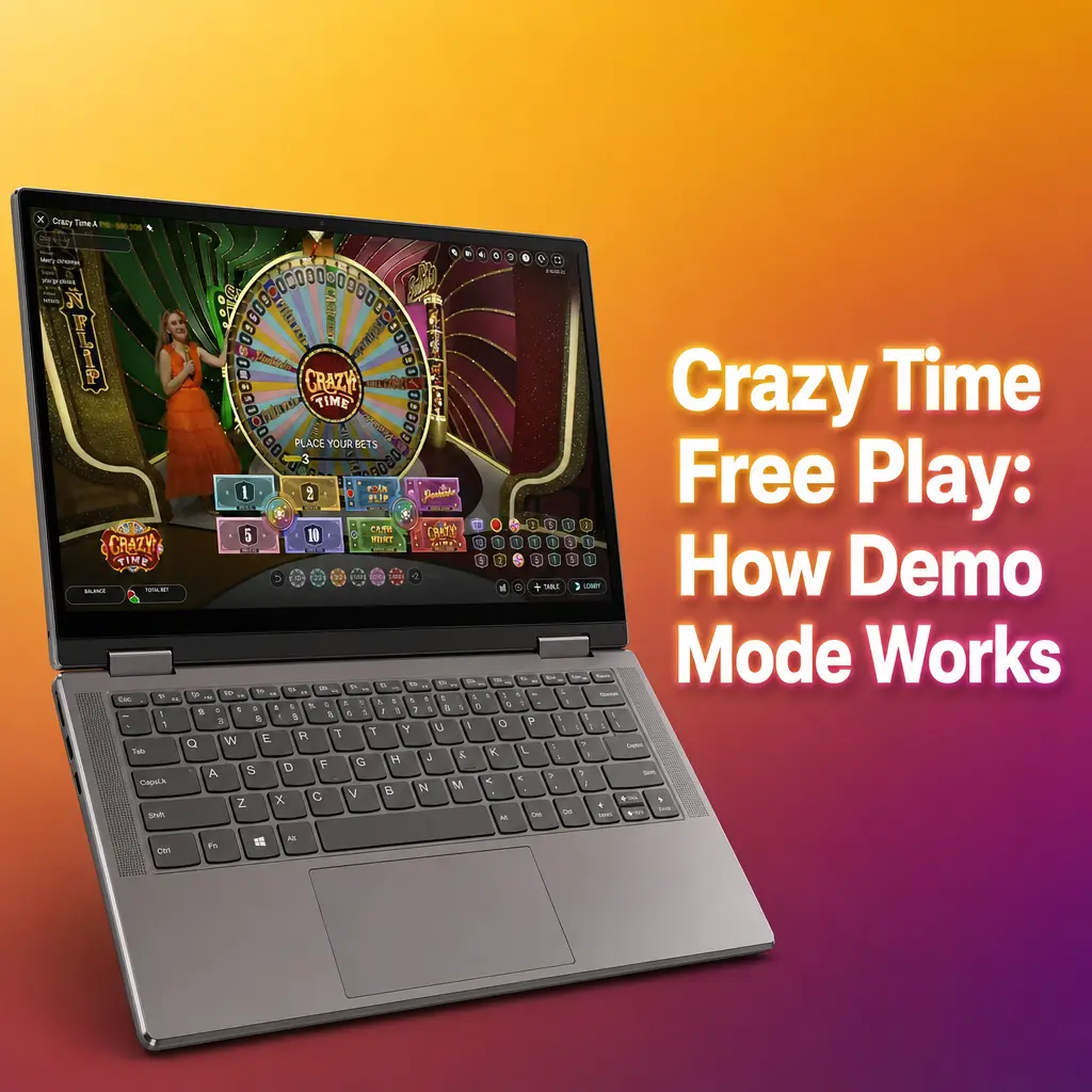 Crazy Time demo mode gameplay screen