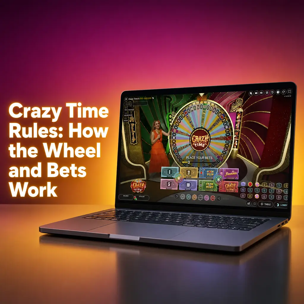 Crazy Time wheel with 54 segments and live host