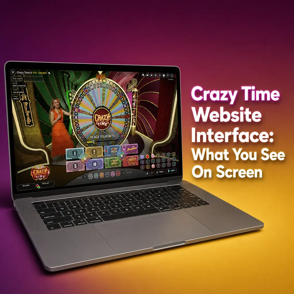 Crazy Time website interface layout on RajaBets