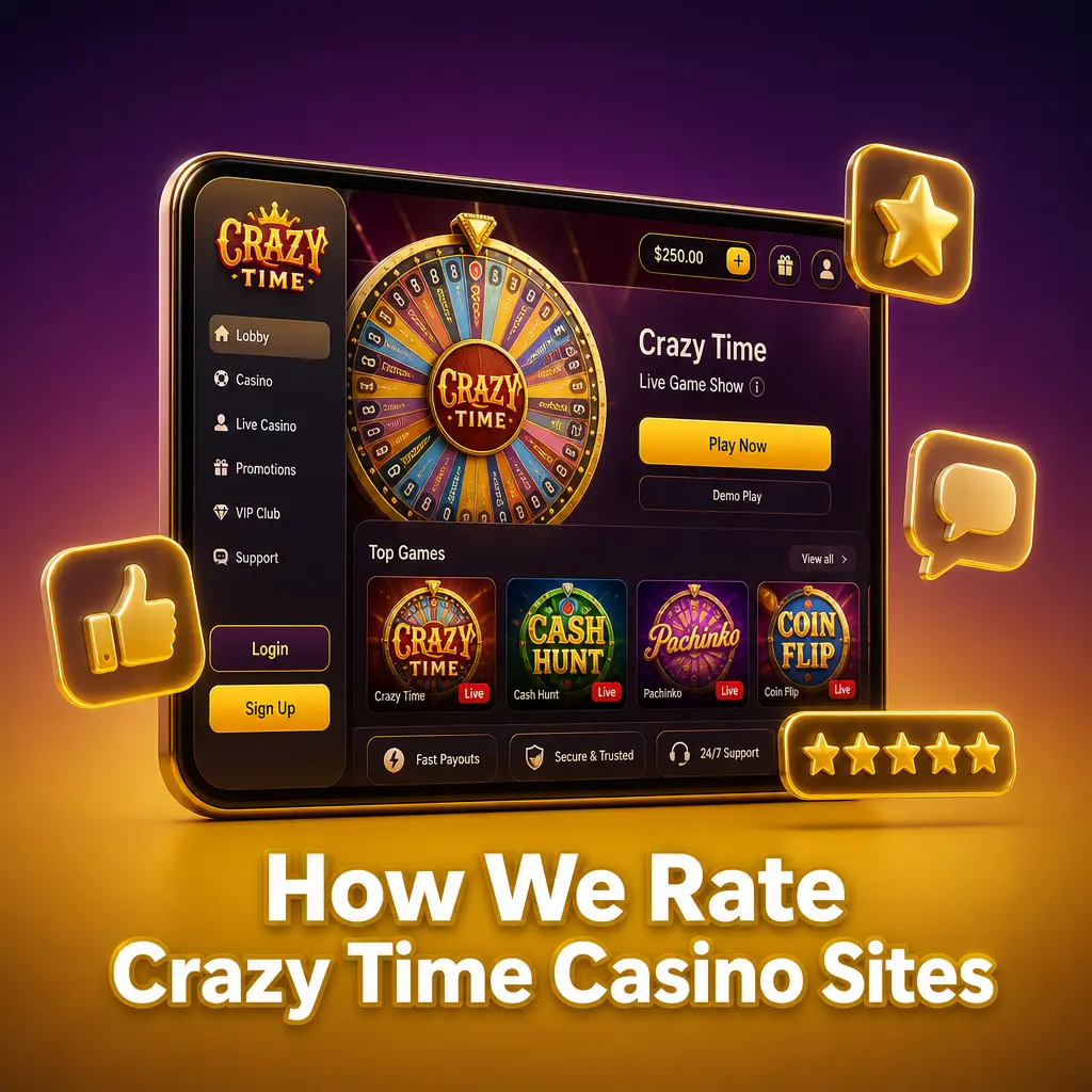 Team reviewing Crazy Time casino platforms