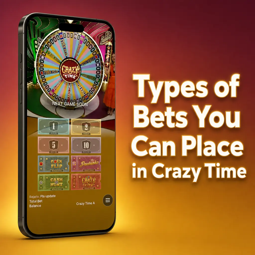 Crazy Time betting wheel segments